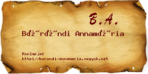 Böröndi Annamária névjegykártya