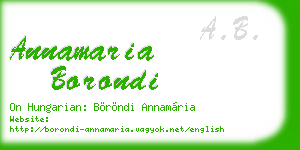 annamaria borondi business card
