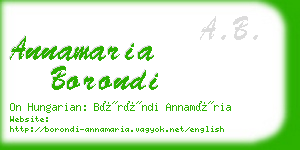 annamaria borondi business card